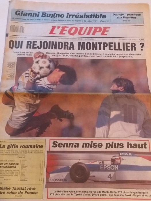 Ziar sport din Franta - &quot;L`EQUIPE&quot; (25.05.1990)