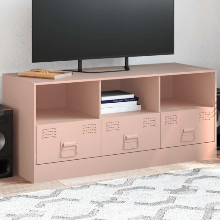 vidaXL Comodă TV, roz, 99x39x44 cm, oțel 841734