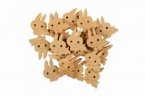 Accesorii pentru activitati crafts,lemn,nasturi pisica,1.5cm,natur,20 bucati set