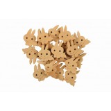 Accesorii pentru activitati crafts,lemn,nasturi pisica,1.5cm,natur,20 bucati set