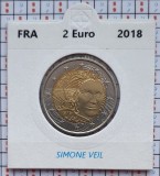 Franta 2 euro 2018 UNC - Simone Veil - km 2459 - cartonas personalizat D26901