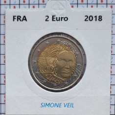 Franta 2 euro 2018 UNC - Simone Veil - km 2459 - cartonas personalizat D26901