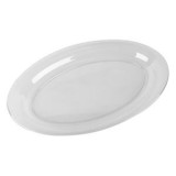 Placă de Servire Ovală Transparentă din Plastic &ndash; 40x28cm, CMCLASS