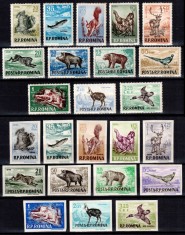 Romania 1956, LP 404 + 404 a, Vanatoarea, dantelat + nedantelat, MNH! foto