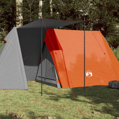 Cort camping 3 persoane gri portocaliu 465x220x170cm tafta 185T foto