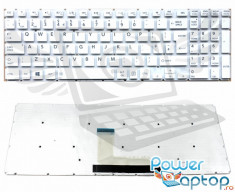 Tastatura Laptop Alba Toshiba Satellite C55 C layout UK fara rama enter mare foto