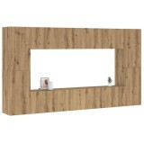 VidaXL Set dulap TV 8 piese montat pe perete Stejar artizanal