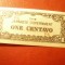 Bancnota 1 centavo Filipine 1942 ocupatia japoneza , necirculat