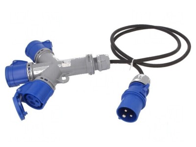 Conector: alimentare AC spliter tată/mamă IP44 foto