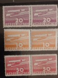 Romania 1936 fondul aviatiei pereche orizontala serie 3v nestampilata
