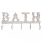 Cuier perete fier forjat alb patinat Bath 26 x 3 x 12 cm