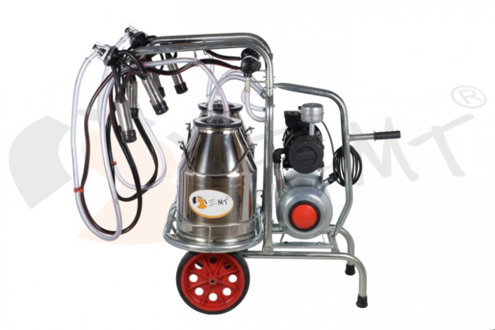 EMT. Aparat de muls vaci 2 posturi cu 2 bidoane din inox 30 litrii EMT 2+2S30