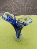 Sticla germana REGENHUTTE, vaza vintage sub forma de floare