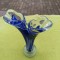 Sticla germana REGENHUTTE, vaza vintage sub forma de floare