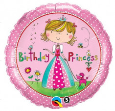 Balon Folie 45 cm &amp;quot;Birthday Princess&amp;quot;, Qualatex 51167 foto