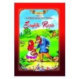 Scufita Rosie. Carte de colorat cu povesti scrisa cu litere mari de tipar