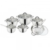 Set 6 Oale Inox Baza Inductie 6 Capace Sticla Grunberg GR244