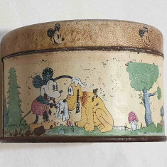 Mickey Mouse Donald & Pluto Cutie veche bomboane dulciuri din tabla litografiata