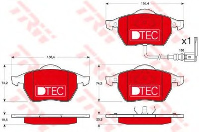 Set placute frana,frana disc VW BORA (1J2) (1998 - 2005) TRW GDB1403DTE foto