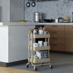Carucior servire Pyhanta 78,5x46x35cm camel [en.casa] HausGarden Leisure foto