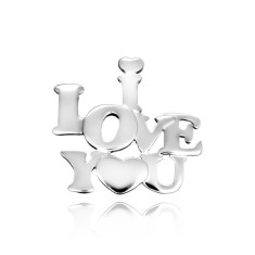 Pandantiv argint - inscrip??ie LOVE ??i inim?? foto
