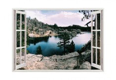 Autocolant decorativ, Fereastra, Natura si peisaje, Multicolor, 85 cm, 2612ST foto