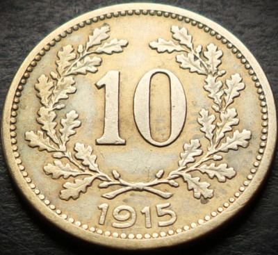 Moneda istorica 10 HELLER - AUSTRIA / AUSTRO-UNGARIA, anul 1915 * cod 4427 B foto