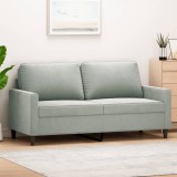 Cumpara ieftin Canapea cu 2 locuri, gri deschis, 140 cm, catifea