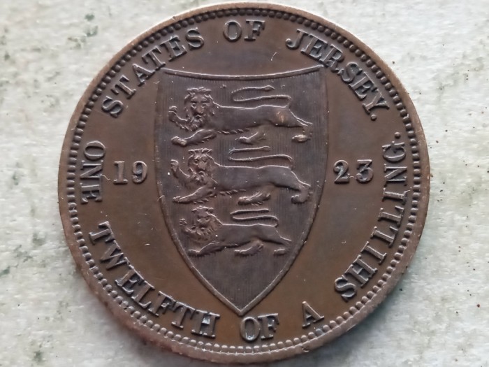 JERSEY-1/12 SHILLING 1923 (Varangian shield)