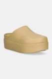 Crocs papuci Dylan Platform Clog femei, culoarea bej, cu platforma, 209869
