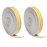 Cumpara ieftin Set 2 buc, Banda autoadeziva pentru etansarea usilor si ferestrelor, Profil P, 9mm x 5.5mm, Rezistenta UV, Cauciuc EPDM, 6 m, Alb