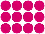 Set farfurii 12 piese pentru fructe, din plastic, fucsia, diametru 20 cm