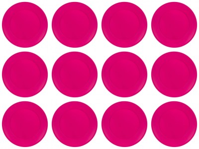Set farfurii 12 piese din plastic, culoare fuchsia, diametru 23 cm foto