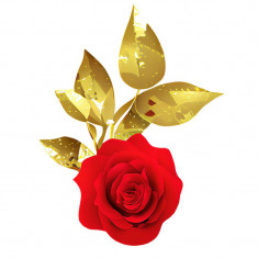 Sticker decorativ Trandafir, Rosu, 78 cm, 8192ST