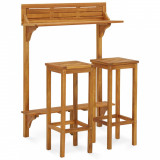 VidaXL Set mobilier bar de balcon, 3 piese, lemn masiv de acacia