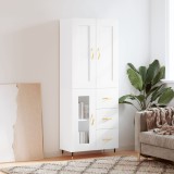 vidaXL Dulap &icirc;nalt, alb, 69,5x34x180 cm, lemn compozit