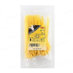 Set 100 buc colier cablu 140x3.6mm din plastic galben Cobra 9132