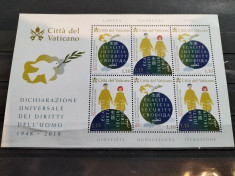 VATICAN 2018-MNH-DECLARATIA UNIVERSALA A DREPTURILOR OMULUI-BLOC foto