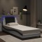 Cadru de pat cu lumini LED alb/negru 90x190 cm piele ecologică