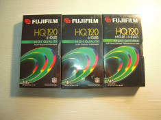 LOT de 3 casete video VHS FUJIFILM HQ120, stare foarte BUNA foto