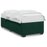 Cumpara ieftin Cadru de pat fara saltea, verde inchis, 100x200 cm, catifea