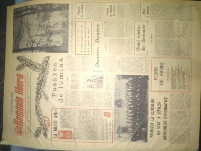 ZIARUL ROMANIA LIBERA 31 DECEMBRIE 1967 foto