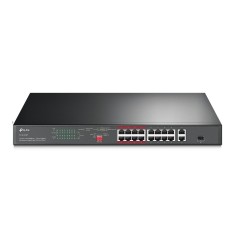 SWITCH TP-LINK 16 porturi, 16&Atilde;&mdash; PoE+ 10/100 Mbps RJ45, 2&Atilde;&mdash; Gigabit RJ45,1 x combo Gigabit SFP slot, carcasa metal &quot;TL-SL1218P&quot; (timbru verde 2 lei)