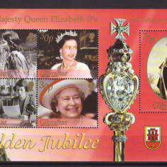 Gibraltar 2002 - Regina Elisabeta a II-a, bloc neuzat