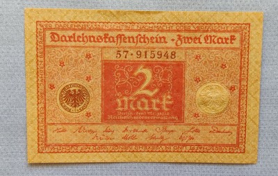 Germania - Set bancnote 1 și 2 Mark / mărci (1920) s948 / s923 foto