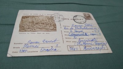 CARTE POSTALA MUZEUL DE ISTORIE A RSR -COLUMNA LUI TRAIAN CIRCULATA foto