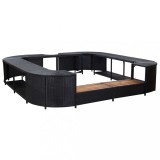 VidaXL Mobilier &icirc;mprejmuire spa negru 268x268x55 cm poliratan pătrat