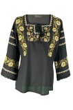 Bluza tip ie dama B23, negru/galben , marimea L