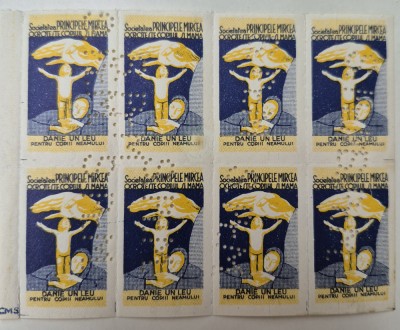 1920 Societatea Principele Mircea cu perforatia fundatiei MNH** foarte rar foto