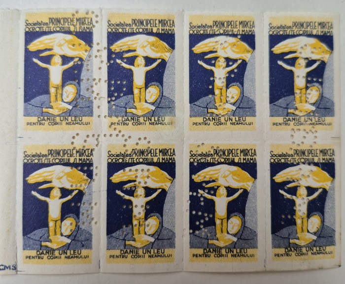 1920 Societatea Principele Mircea cu perforatia fundatiei MNH** foarte rar